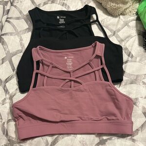 Buff bunny Black and Mauve Sports Bras size medium